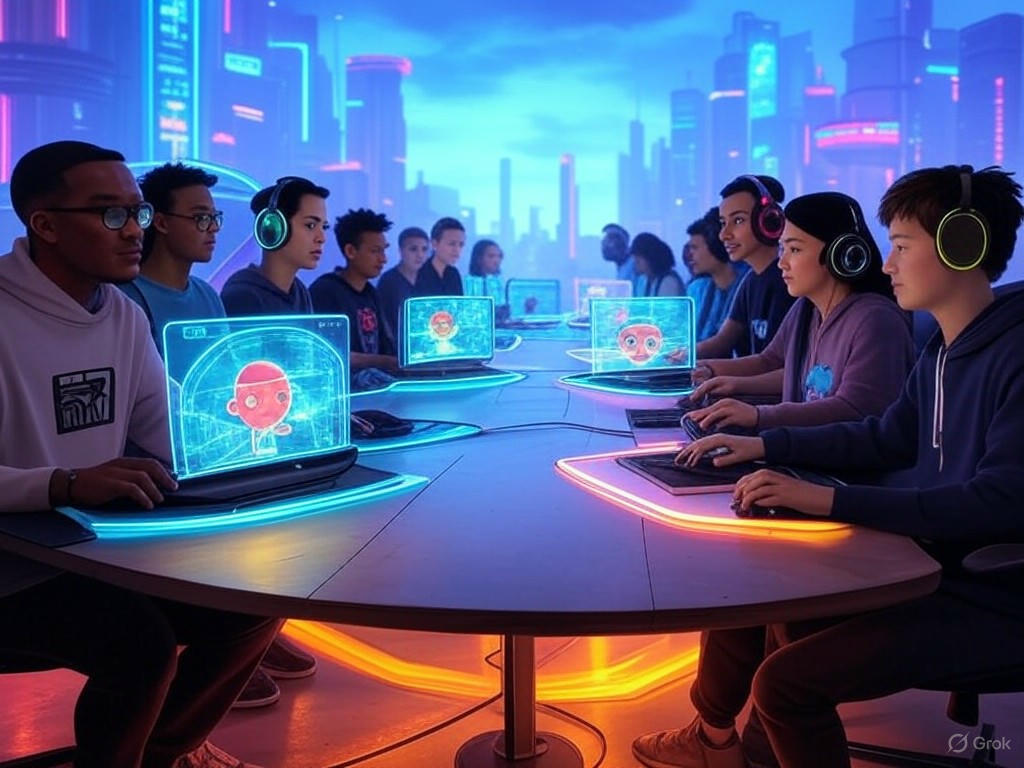โลกเกมออนไลน์ดิจิทัลสีสันสดใส
